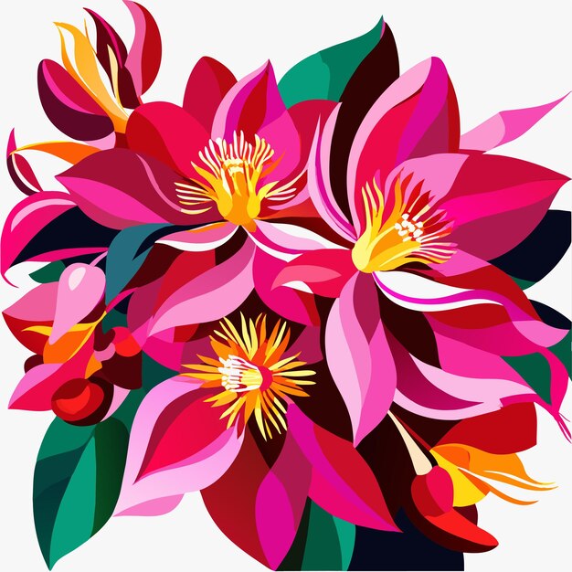 Vector las flores de fucsia rosadas