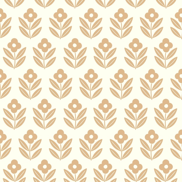 Flores de garabatos decorativos dibujados a mano silueta de patrón sin costura textura de flores sencilla escandinava