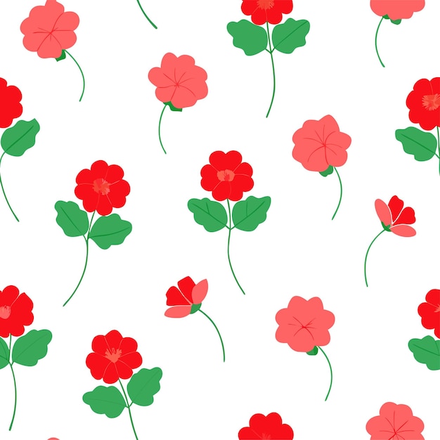 flores de geranio patrón sin costuras arte vectorial e ilustración