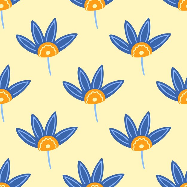 Flores y hojas de patrones sin fisuras fondo de estilo escandinavo
