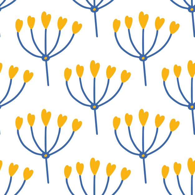 Flores y hojas de patrones sin fisuras