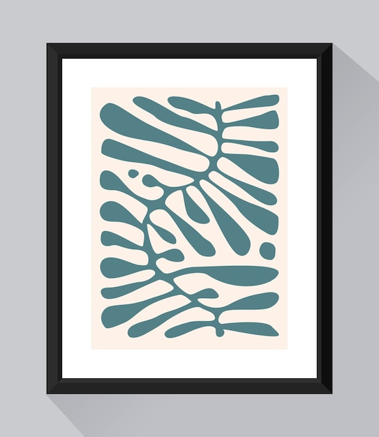 Flores de hojas de plantas arte groovy fondo abstracto minimalista matisse fondo garabateado de hojas