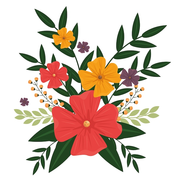 flores con hojas