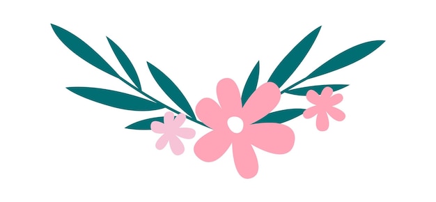 flores con hojas