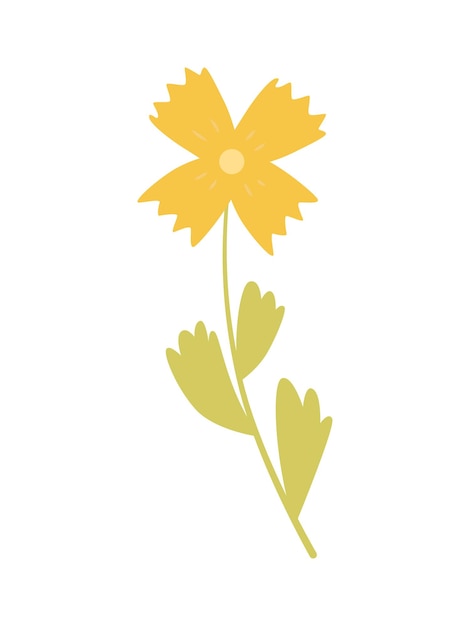 Flores de ilustración vectorial para las vacaciones. Flor plana decorativa estilizada en color. 14 de febrero