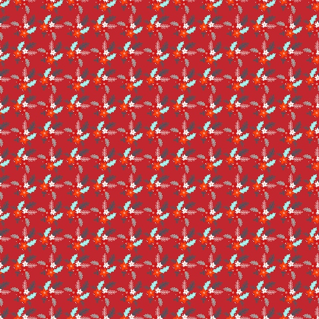 Flores de invierno para Navidad Diseño de patrones vectoriales sin costuras