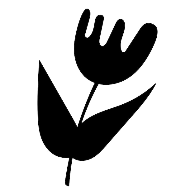 flores jardín cálido hermoso icono vectorial negro