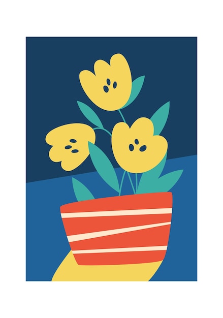 Flores en un jarrón con fondo