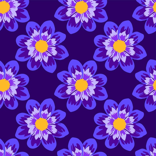 Las flores de jazmín púrpura repiten el patrón. diseño de mosaico de fondo textil