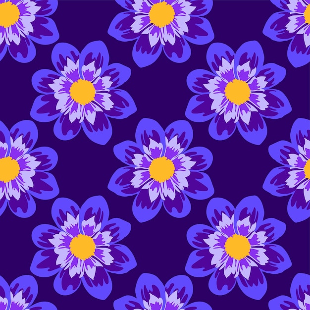 Las flores de jazmín púrpura repiten el patrón. diseño de mosaico de fondo textil