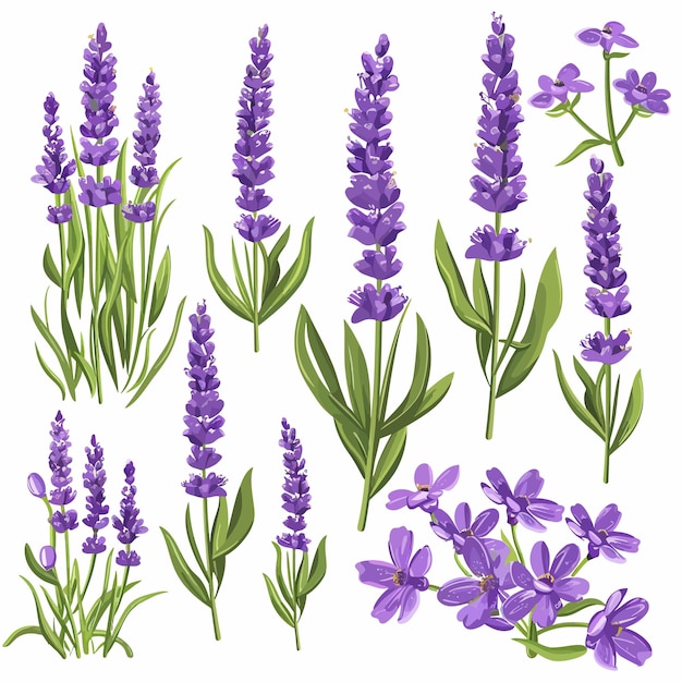 Vector flores de lavanda