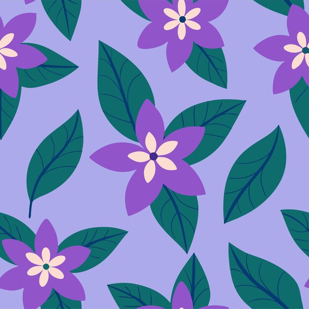 flores de lila patrón sin costuras arte vectorial e ilustración