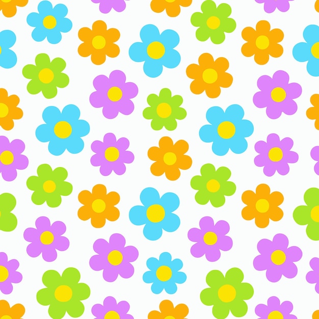 Flores lindas sencillas hermosos fondos que se repiten coloridas ilustraciones florales dibujo a mano 2