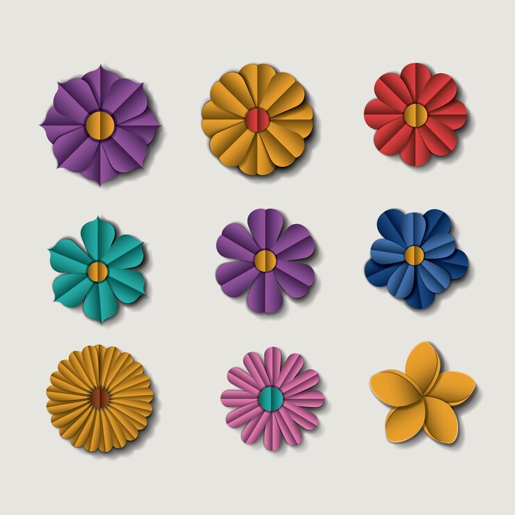 Vector flores lindas set iconos