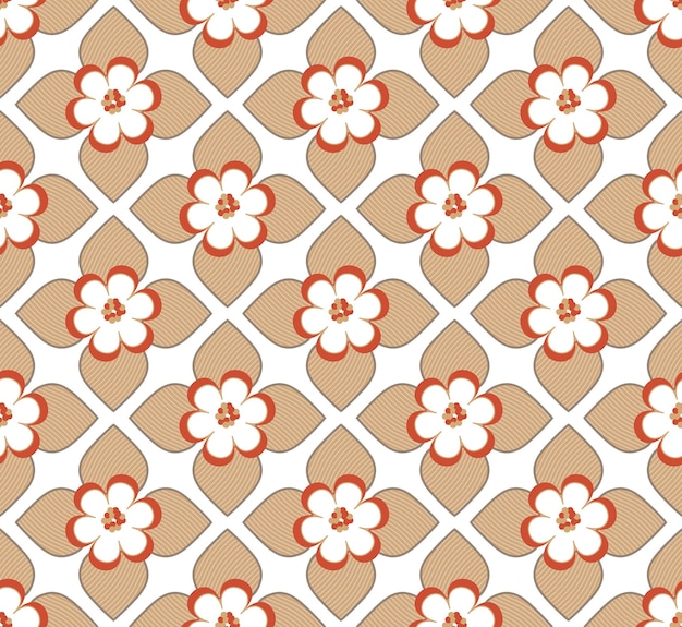 Flores de loto geométricas abstractas hojas estilo Art Deco Vector patrón sin costuras colores de moda de moda