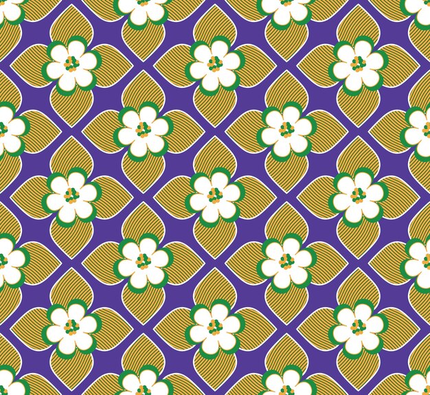 Flores de loto geométricas abstractas hojas estilo Art Deco Vector patrón sin costuras colores de moda de moda
