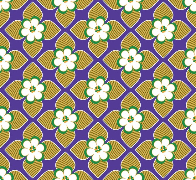 Flores de loto geométricas abstractas hojas estilo Art Deco Vector patrón sin costuras colores de moda de moda