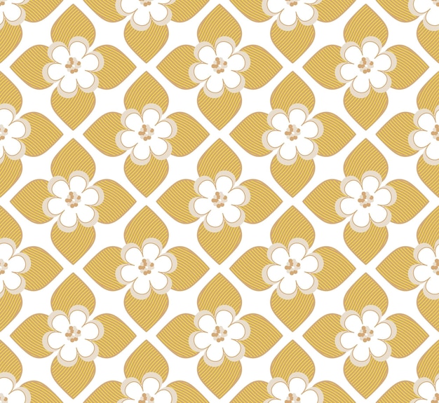 Flores de loto geométricas abstractas hojas estilo Art Deco Vector patrón sin costuras colores de moda de moda
