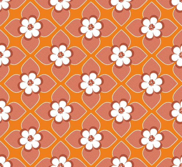 Flores de loto geométricas abstractas hojas estilo Art Deco Vector patrón sin costuras colores de moda de moda