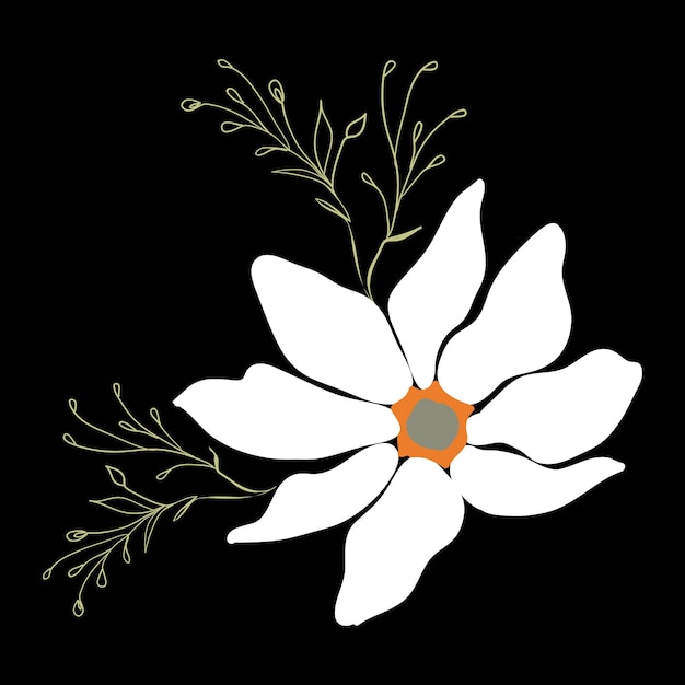 Vector flores de magnolia. ilustración hermosa primavera.