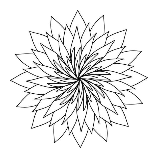 Flores de mandala aster dibujadas a mano florales en estilo garabato página para colorear crisantemo loto