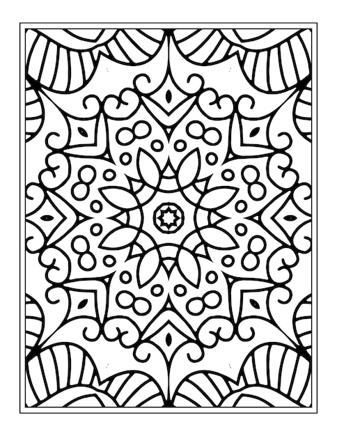 Flores mandala kdp para colorear diseño de página