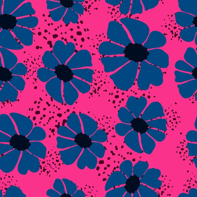 Flores maravillosas retro de patrones sin fisuras Fondo floral vintage Papel pintado botánico estilizado abstracto Diseño para tela textil impresión papel de regalo ilustración de cubierta interior de moda