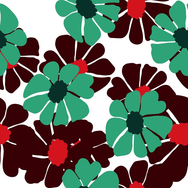 Flores maravillosas retro de patrones sin fisuras Fondo floral vintage Papel pintado botánico estilizado abstracto Diseño para tela textil impresión papel de regalo ilustración de cubierta interior de moda