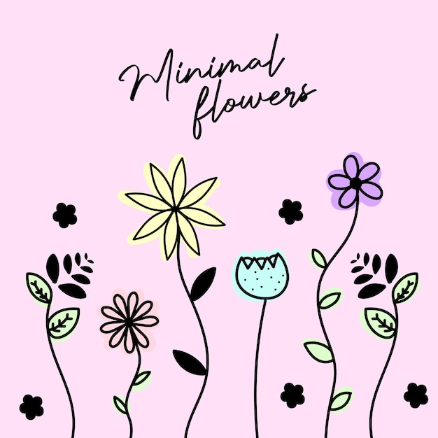 Vector flores mínimas