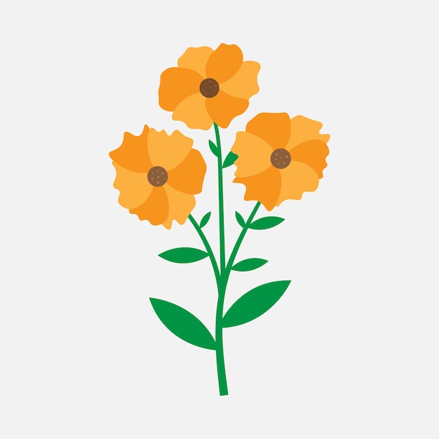 Flores de naranja minimalistas con hojas verdes