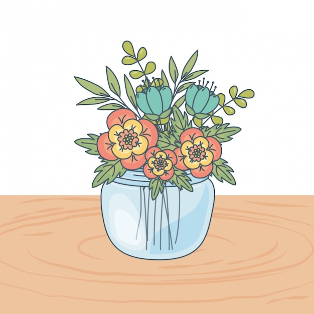 Flores de naturaleza floral dibujos animados