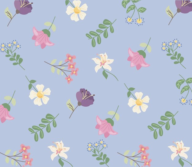 Flores naturaleza de patrones sin fisuras