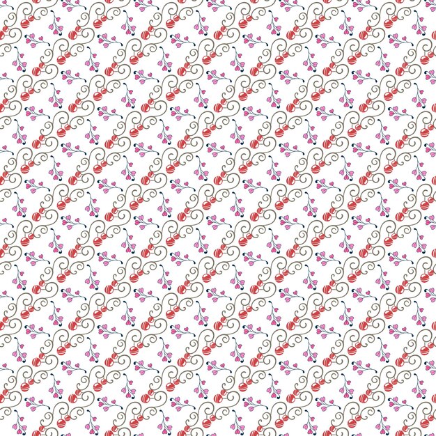 Flores navideñas y copos de nieve Diseño de patrones vectoriales sin costuras