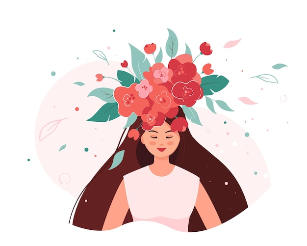 Las flores de la niña salud mental pensamiento positivo