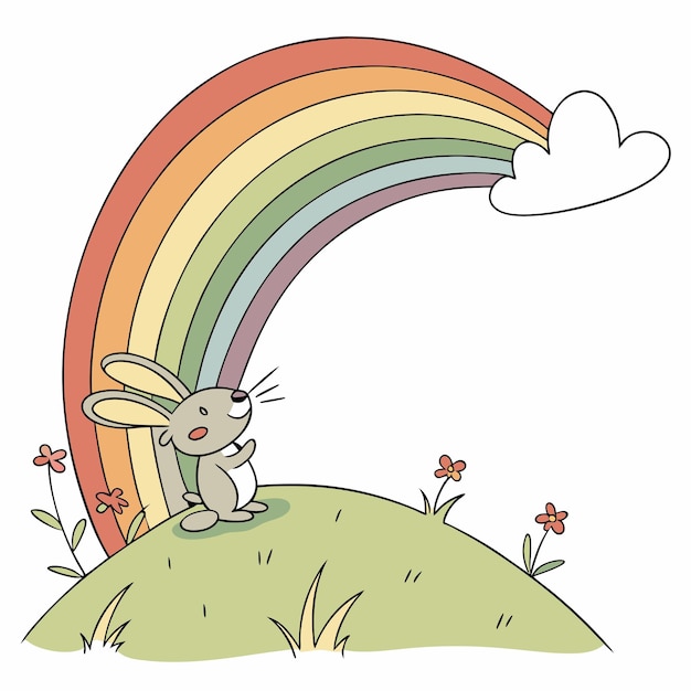 Las flores de las nubes de Bunny Rainbow Hill
