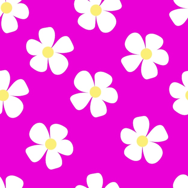 flores con un patrón sin costuras flores blancas sobre un fondo rosado
