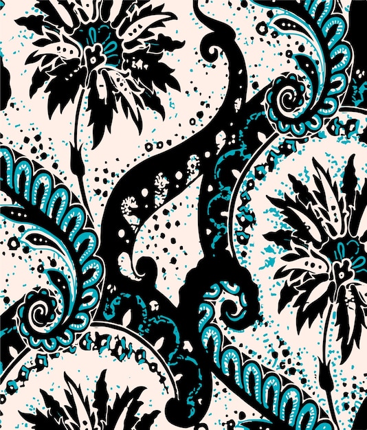 Flores Patrón sin costuras de flores y hojas multicolores brillantes en el vector de fondo
