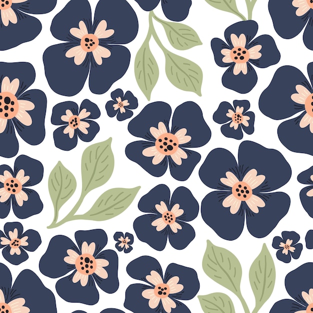 Las flores con un patrón sin costuras Groovy botanica Estilo minimalista moderno y de moda de Matisse