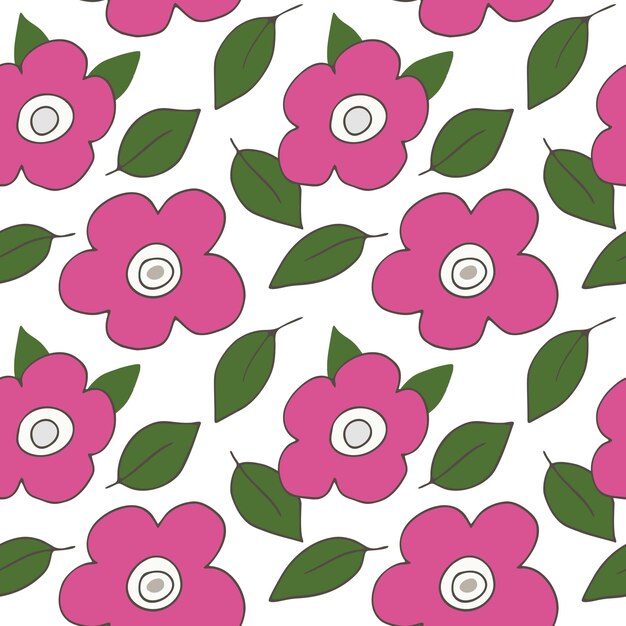 Flores de patrón gráfico vectorial abstracto