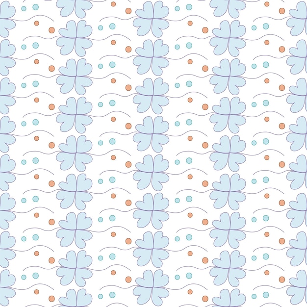 Flores de patrones sin fisuras Acianos ranúnculos puntos de manzanilla Ilustración vectorial Color azul