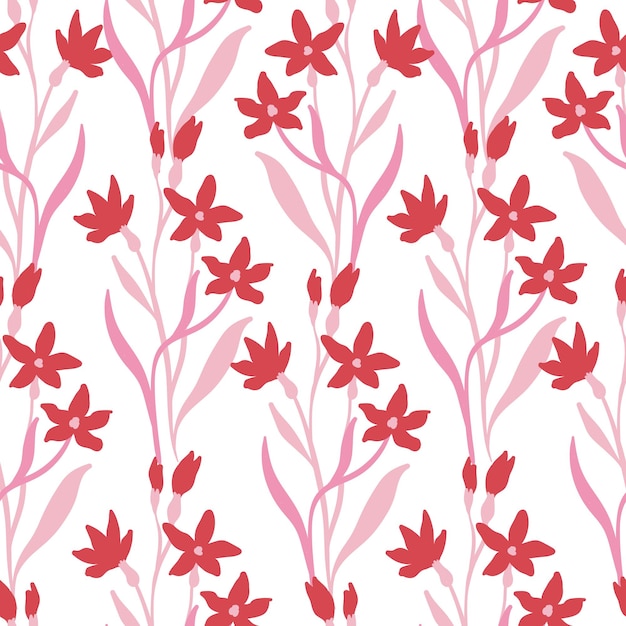 Flores de patrones sin fisuras Color rosa Moderno moderno Matisse estilo minimalista