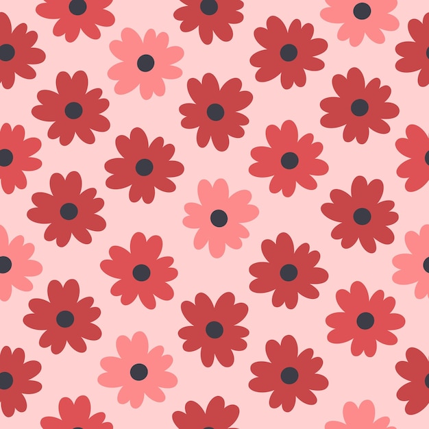 Flores de patrones sin fisuras. Textura plana dibujada a mano para papel tapiz, textil, tela, papel