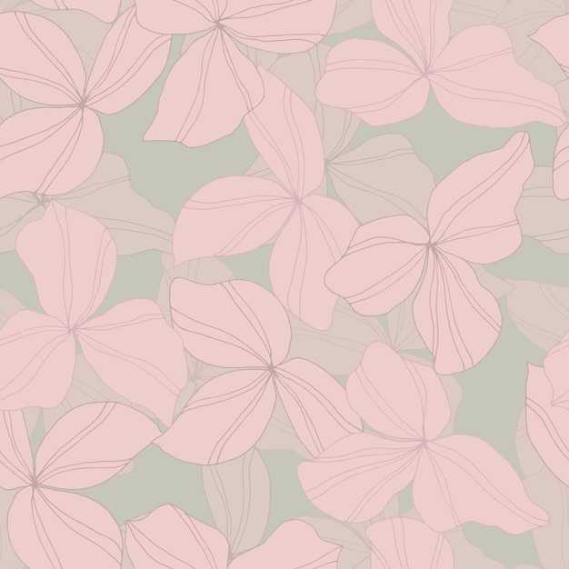 Flores de patrones sin fisuras vectoriales Ilustración botánica para papel tapiz textil tela ropa postales de papel