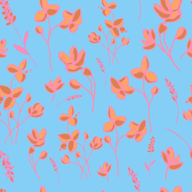 Flores pequeñas de patrón transparente de vector