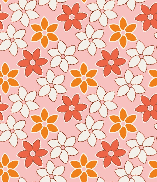 Flores de pétalos abstractas Vector patrón sin costuras Moda Moda Colores Dulce Floral Estampado decorativo E