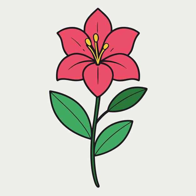 flores y pétalos de alstroemeria rosados vector plano sobre fondo blanco