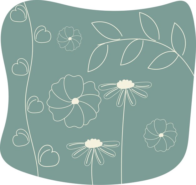 con flores pintadas minimalismo dibujo lineal