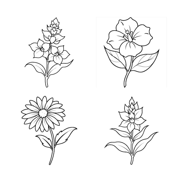Flores Plantas Colección de íconos realistas