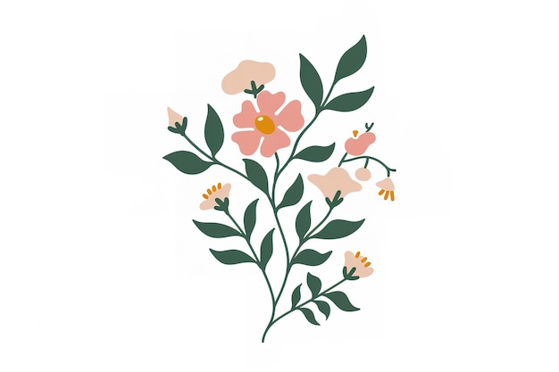 Flores y plantas logotipo al estilo de mary blair pasteles suaves y soñadores dusan djukaric george ba