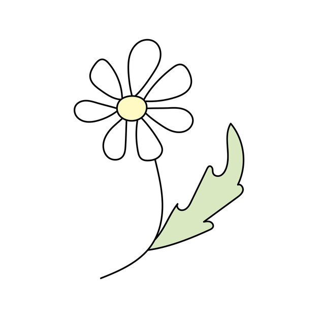 Flores de primavera Ilustración vectorial aislada sobre un fondo blanco